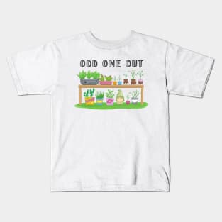 Odd One Out Plants Gardening Gnome Kids T-Shirt